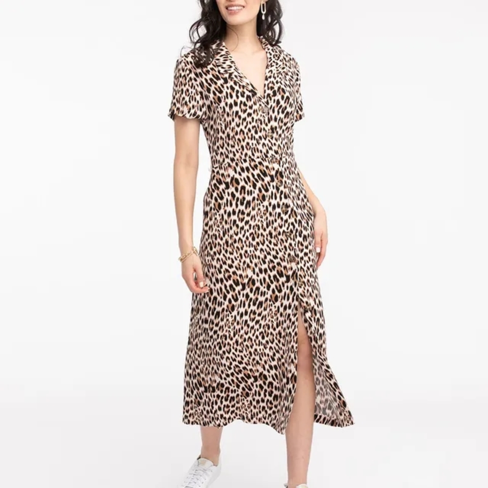 H&M Leopard Print Midi Dress